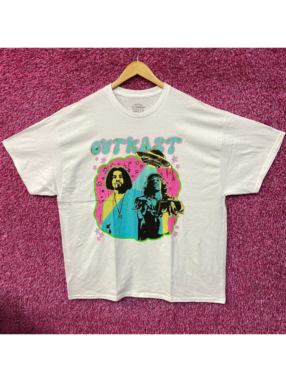 Outkast  Spaceship Cartoon Graphic Hip Hop T-Shirt 2XL